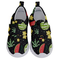 Watermelon Doodle Pattern Kids  Velcro No Lace Shoes by Cemarart