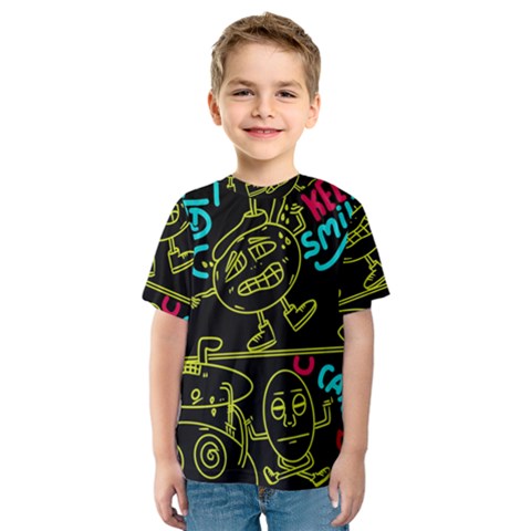 Keep Smiing Doodle Kids  Sport Mesh T-shirt by Cemarart