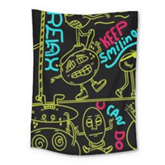 Keep Smiing Doodle Medium Tapestry by Cemarart