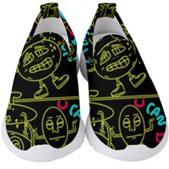 Keep Smiing Doodle Kids  Slip On Sneakers by Cemarart