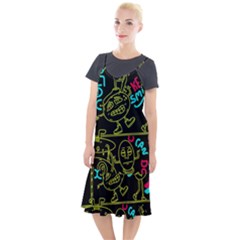 Keep Smiing Doodle Camis Fishtail Dress by Cemarart