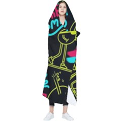 Keep Smiing Doodle Wearable Blanket by Cemarart