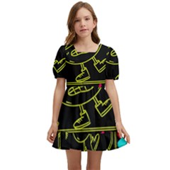 Keep Smiing Doodle Kids  Short Sleeve Dolly Dress by Cemarart