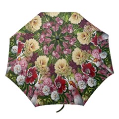 Parrot Painting Flower Art Folding Umbrellas