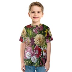 Parrot Painting Flower Art Kids  Sport Mesh T-shirt