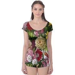 Parrot Painting Flower Art Boyleg Leotard  by Cemarart