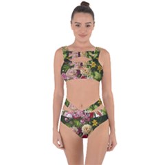 Parrot Painting Flower Art Bandaged Up Bikini Set  by Cemarart