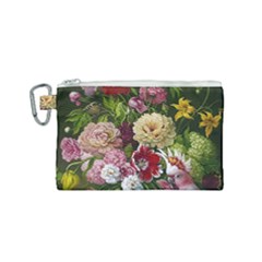 Parrot Painting Flower Art Canvas Cosmetic Bag (small)