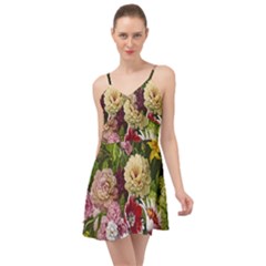 Parrot Painting Flower Art Summer Time Chiffon Dress by Cemarart