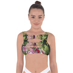 Parrot Painting Flower Art Bandaged Up Bikini Top by Cemarart