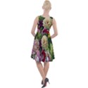 Parrot Painting Flower Art Knee Length Skater Dress View2