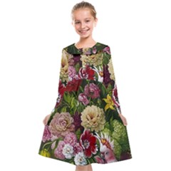 Parrot Painting Flower Art Kids  Midi Sailor Dress by Cemarart