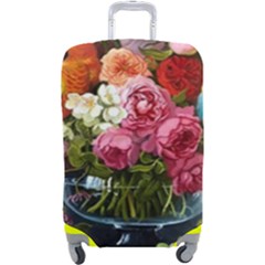 Flower And Parrot Art Flower Painting Luggage Cover (large)