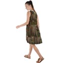 Jungle Of Happiness Painting Peacock Elephant Frill Swing Dress View2