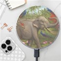 Jungle Of Happiness Painting Peacock Elephant Wireless Fast Charger(White) View1