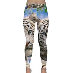 White Tiger Peacock Animal Fantasy Water Summer Classic Yoga Leggings