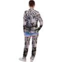 White Tiger Peacock Animal Fantasy Water Summer Casual Jacket and Pants Set View2