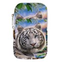 White Tiger Peacock Animal Fantasy Water Summer Waist Pouch (Small) View1