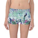 Peacock Parrot Bird Pattern Exotic Summer Green Flower Jungle Paradise Boyleg Bikini Bottoms View1