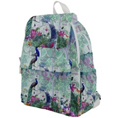 Peacock Parrot Bird Pattern Exotic Summer Green Flower Jungle Paradise Top Flap Backpack by Cemarart