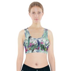 Peacock Parrot Bird Pattern Exotic Summer Green Flower Jungle Paradise Sports Bra With Pocket by Cemarart