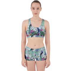 Peacock Parrot Bird Pattern Exotic Summer Green Flower Jungle Paradise Work It Out Gym Set by Cemarart