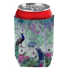 Peacock Parrot Bird Pattern Exotic Summer Green Flower Jungle Paradise Can Holder by Cemarart