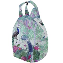 Peacock Parrot Bird Pattern Exotic Summer Green Flower Jungle Paradise Travel Backpack by Cemarart