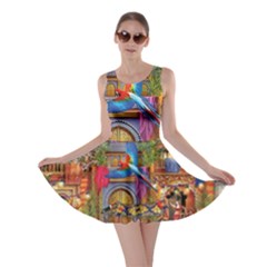 Arabian Street Art Colorful Peacock Tiger Man Parrot Horse Dancer Fantasy Skater Dress by Cemarart