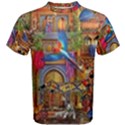 Arabian Street Art Colorful Peacock Tiger Man Parrot Horse Dancer Fantasy Men s Cotton T-Shirt View1