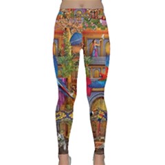 Arabian Street Art Colorful Peacock Tiger Man Parrot Horse Dancer Fantasy Classic Yoga Leggings by Cemarart