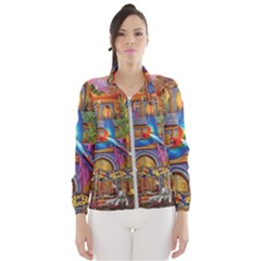 Arabian Street Art Colorful Peacock Tiger Man Parrot Horse Dancer Fantasy Women s Windbreaker