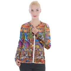 Arabian Street Art Colorful Peacock Tiger Man Parrot Horse Dancer Fantasy Casual Zip Up Jacket by Cemarart