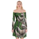 Sloth In Jungle Art Animal Fantasy Off Shoulder Skater Dress View1