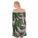 Sloth In Jungle Art Animal Fantasy Off Shoulder Skater Dress View2