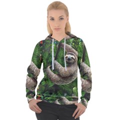 Sloth In Jungle Art Animal Fantasy Women s Overhead Hoodie