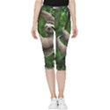 Sloth In Jungle Art Animal Fantasy Inside Out Lightweight Velour Capri Leggings  View3