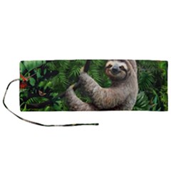 Sloth In Jungle Art Animal Fantasy Roll Up Canvas Pencil Holder (m) by Cemarart