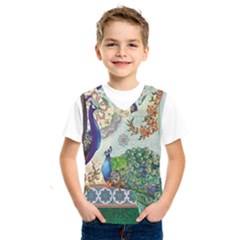 Royal Peacock Feather Art Fantasy Kids  Basketball Tank Top by Cemarart