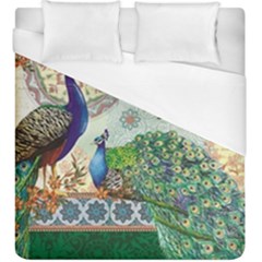 Royal Peacock Feather Art Fantasy Duvet Cover (king Size) by Cemarart