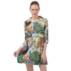 Royal Peacock Feather Art Fantasy Mini Skater Shirt Dress