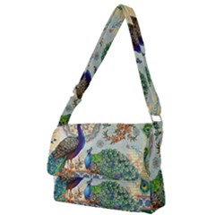 Royal Peacock Feather Art Fantasy Full Print Messenger Bag (l) by Cemarart