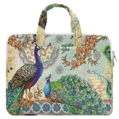 Royal Peacock Feather Art Fantasy Macbook Pro 13  Double Pocket Laptop Bag by Cemarart