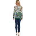 Royal Peacock Feather Art Fantasy Long Sleeve Crew Neck Pullover Top View4