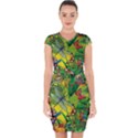 The Chameleon Colorful Mushroom Jungle Flower Insect Summer Dragonfly Capsleeve Drawstring Dress  View1