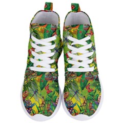 The Chameleon Colorful Mushroom Jungle Flower Insect Summer Dragonfly Women s Lightweight High Top Sneakers by Cemarart