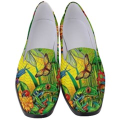 The Chameleon Colorful Mushroom Jungle Flower Insect Summer Dragonfly Women s Classic Loafer Heels by Cemarart