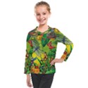 The Chameleon Colorful Mushroom Jungle Flower Insect Summer Dragonfly Kids  Long Mesh T-Shirt View1