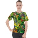 The Chameleon Colorful Mushroom Jungle Flower Insect Summer Dragonfly Women s Sport Raglan T-Shirt View1