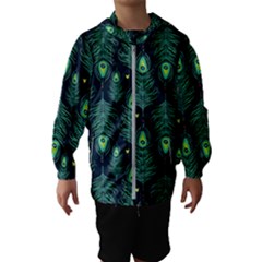 Peacock Pattern Kids  Hooded Windbreaker